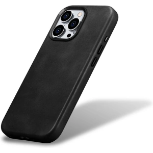 Kup Case iCarer Oil Wax Premium Leder MagSafe Apple iPhone 15 Pro Max schwarz - ICR492 - {ean13} - Sklep Home Screen