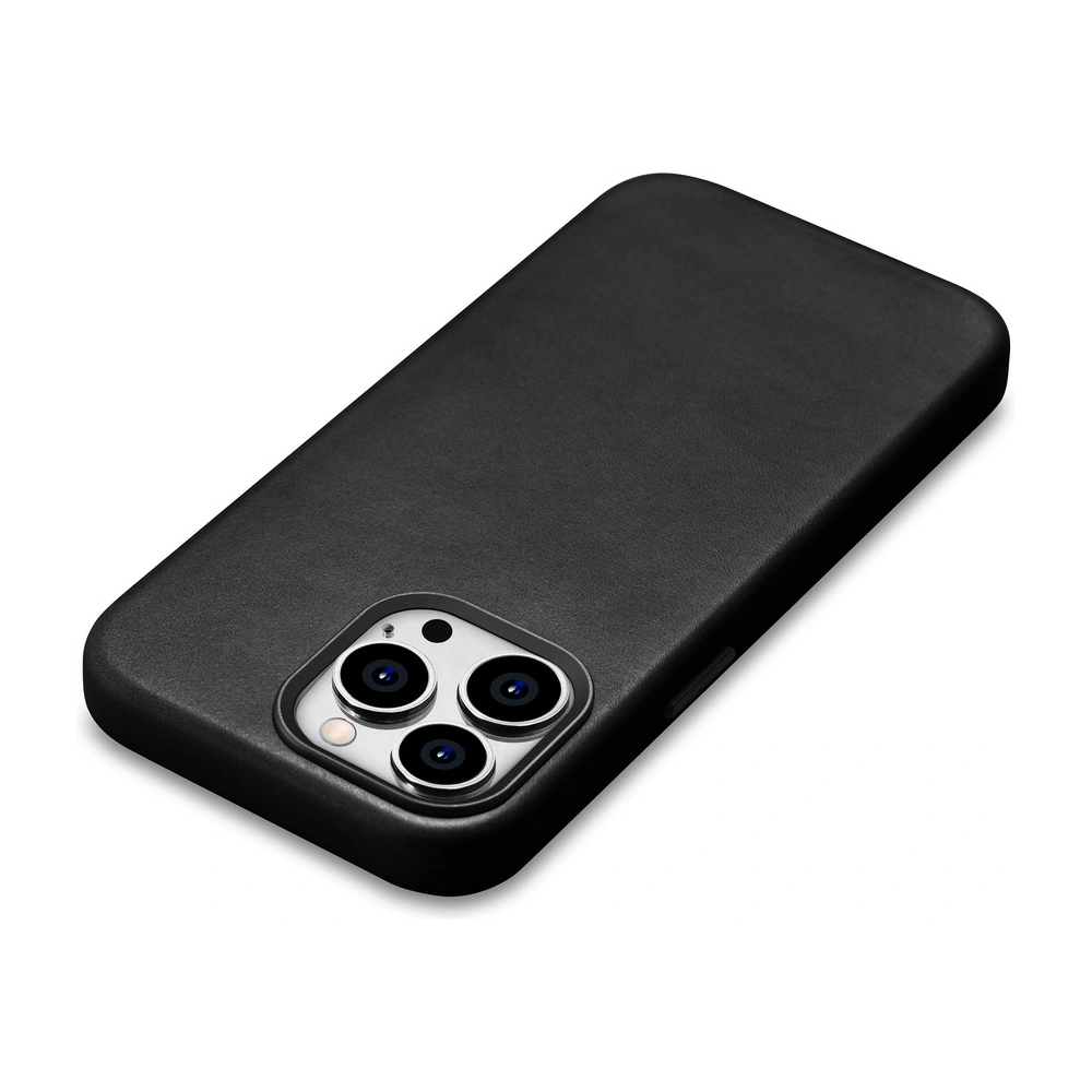 Etui iCarer Oil Wax Premium Leather MagSafe Apple iPhone 15 Pro Max czarne