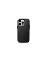 Etui iCarer Oil Wax Premium Bőr MagSafe Apple iPhone 15 Pro fekete