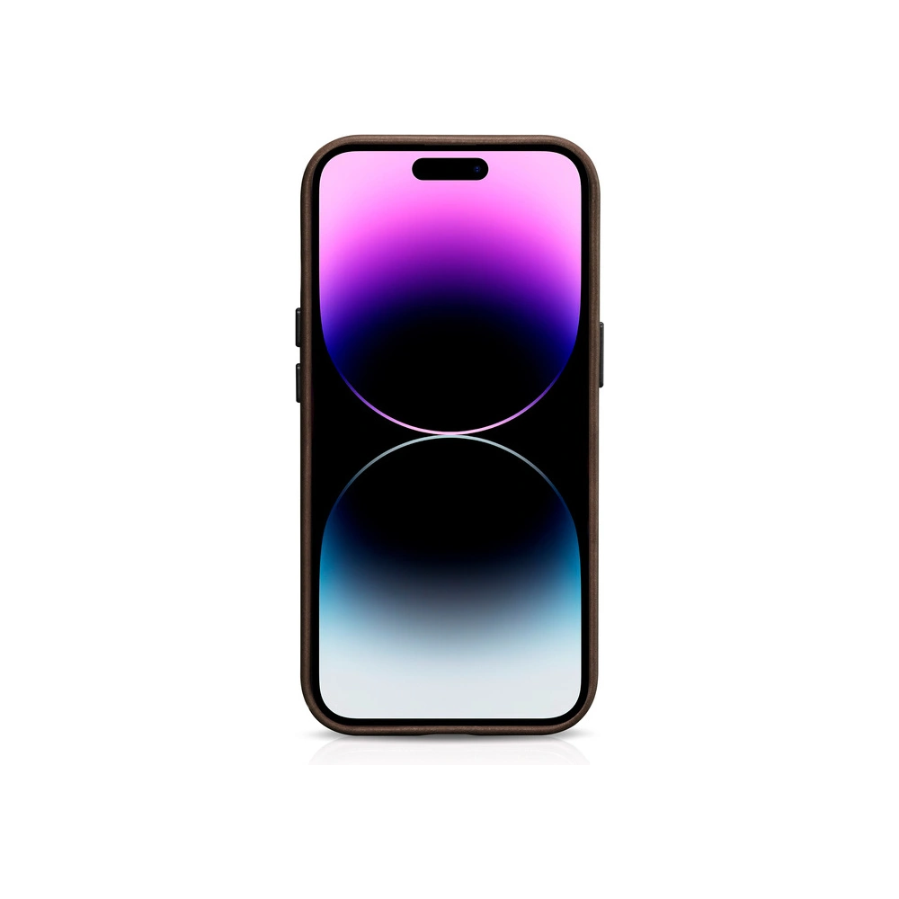 Etui iCarer Oil Wax Premium Leather MagSafe Apple iPhone 15 Plus / 14 Plus brązowe