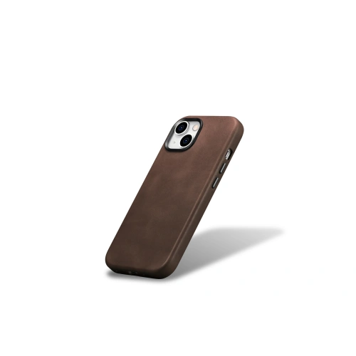 Kup Case iCarer Öl Wachs Premium Leder MagSafe Apple iPhone 15 Plus / 14 Plus braun - ICR495 - {ean13} - Sklep Home Screen
