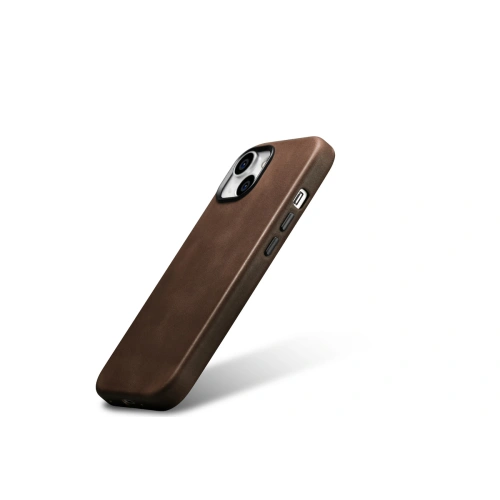Kup Case iCarer Öl Wachs Premium Leder MagSafe Apple iPhone 15 Plus / 14 Plus braun - ICR495 - {ean13} - Sklep Home Screen