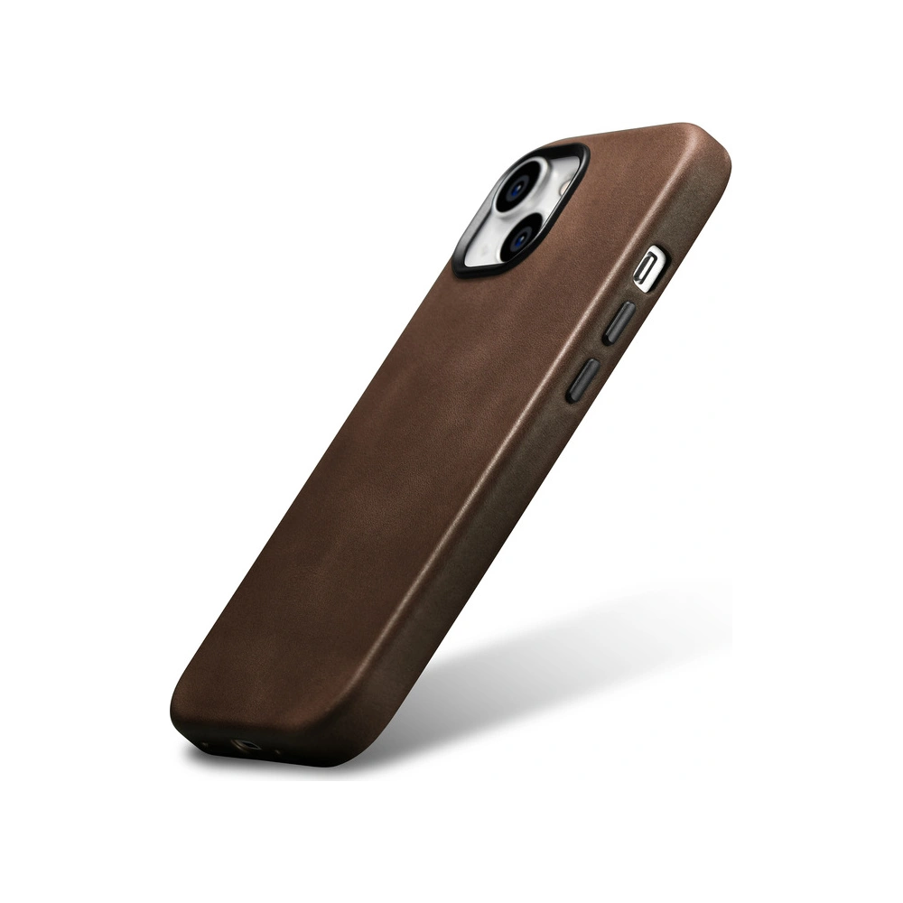 Etui iCarer Oil Wax Premium Leather MagSafe Apple iPhone 15 Plus / 14 Plus brązowe