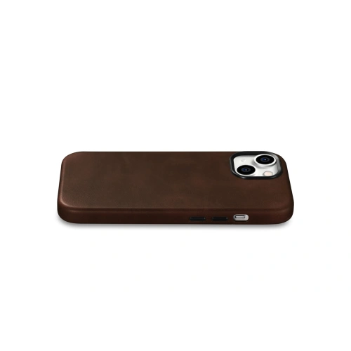 Kup Case iCarer Öl Wachs Premium Leder MagSafe Apple iPhone 15 Plus / 14 Plus braun - ICR495 - {ean13} - Sklep Home Screen