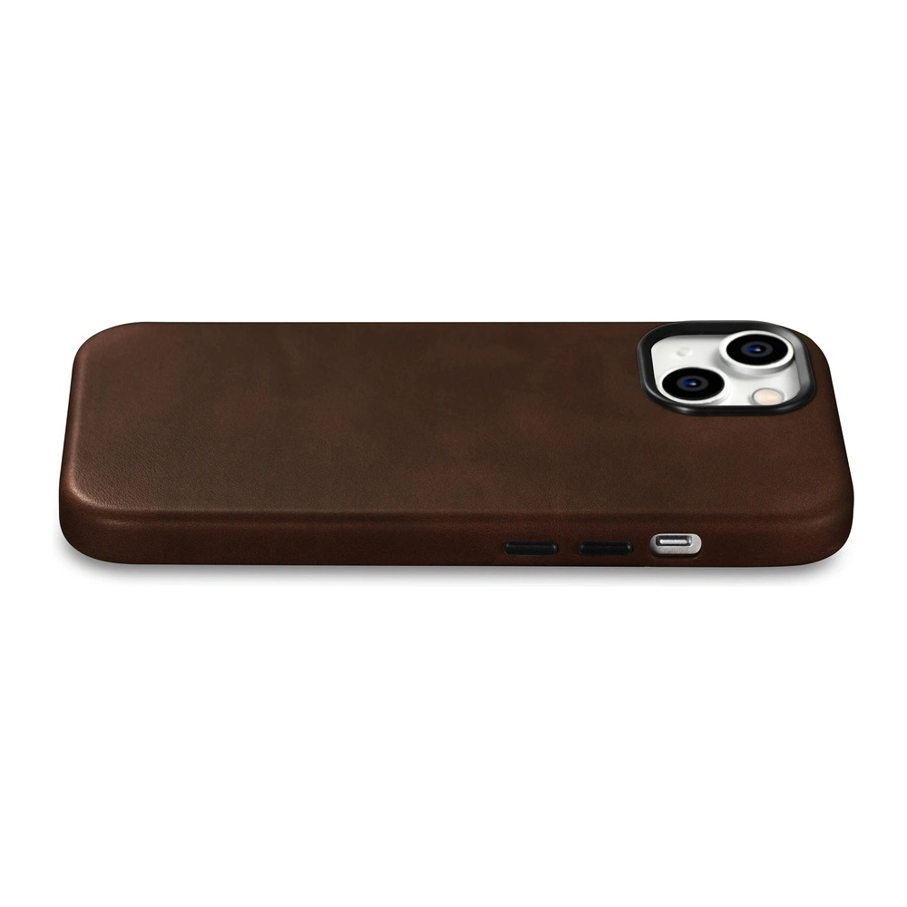 Etui iCarer Oil Wax Premium Leather MagSafe Apple iPhone 15 Plus / 14 Plus brązowe