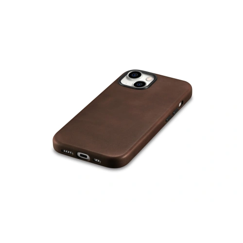 Kup Case iCarer Öl Wachs Premium Leder MagSafe Apple iPhone 15 Plus / 14 Plus braun - ICR495 - {ean13} - Sklep Home Screen