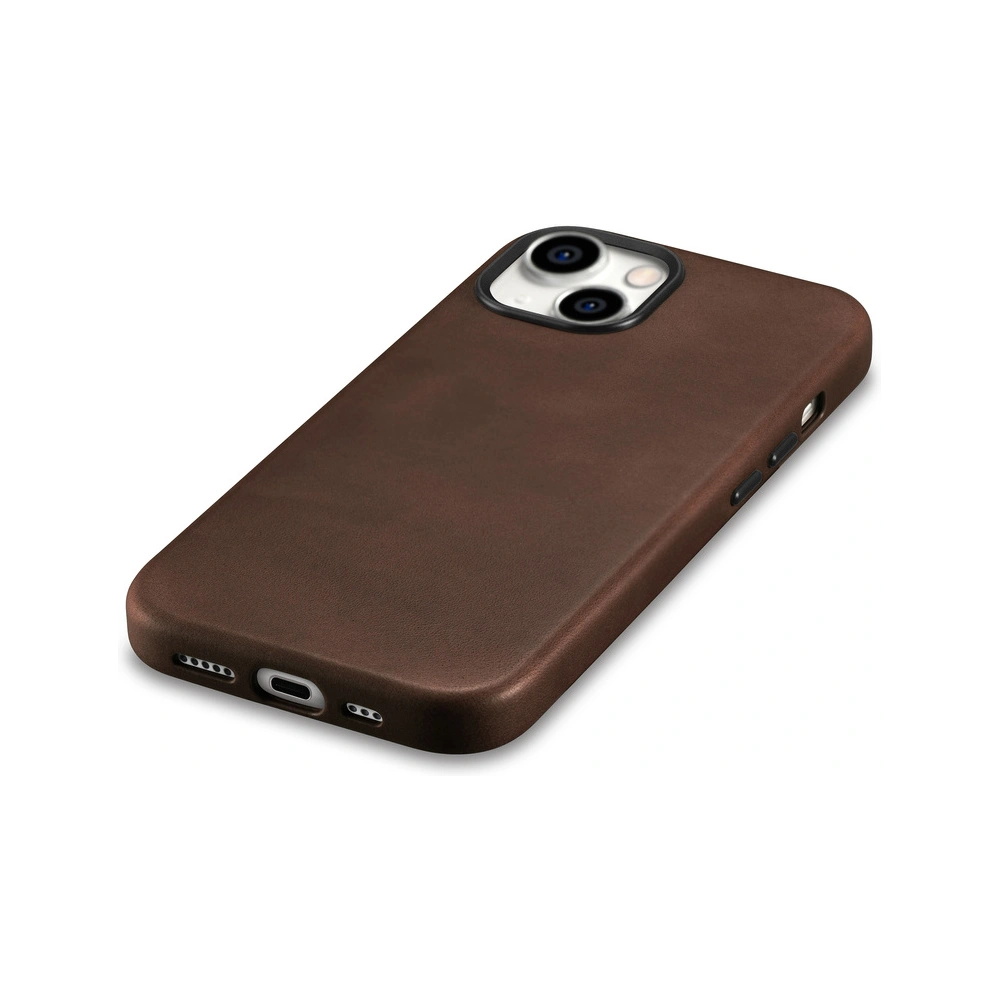Etui iCarer Oil Wax Premium Leather MagSafe Apple iPhone 15 Plus / 14 Plus brązowe
