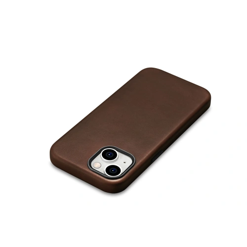 Kup Case iCarer Öl Wachs Premium Leder MagSafe Apple iPhone 15 Plus / 14 Plus braun - ICR495 - {ean13} - Sklep Home Screen