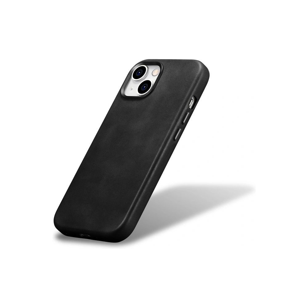 Etui iCarer Oil Wax Premium Leather MagSafe Apple iPhone 15 Plus / 14 Plus czarne
