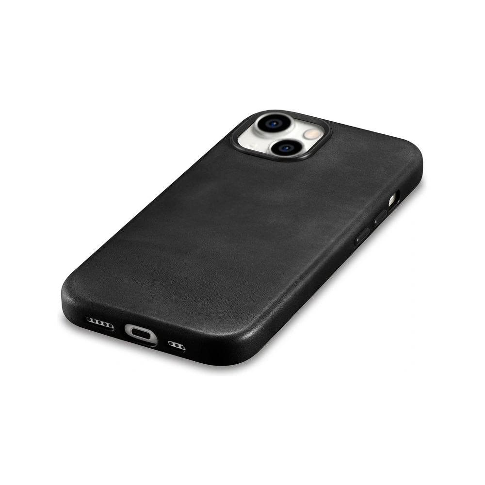 Etui iCarer Oil Wax Premium Leather MagSafe Apple iPhone 15 Plus / 14 Plus czarne
