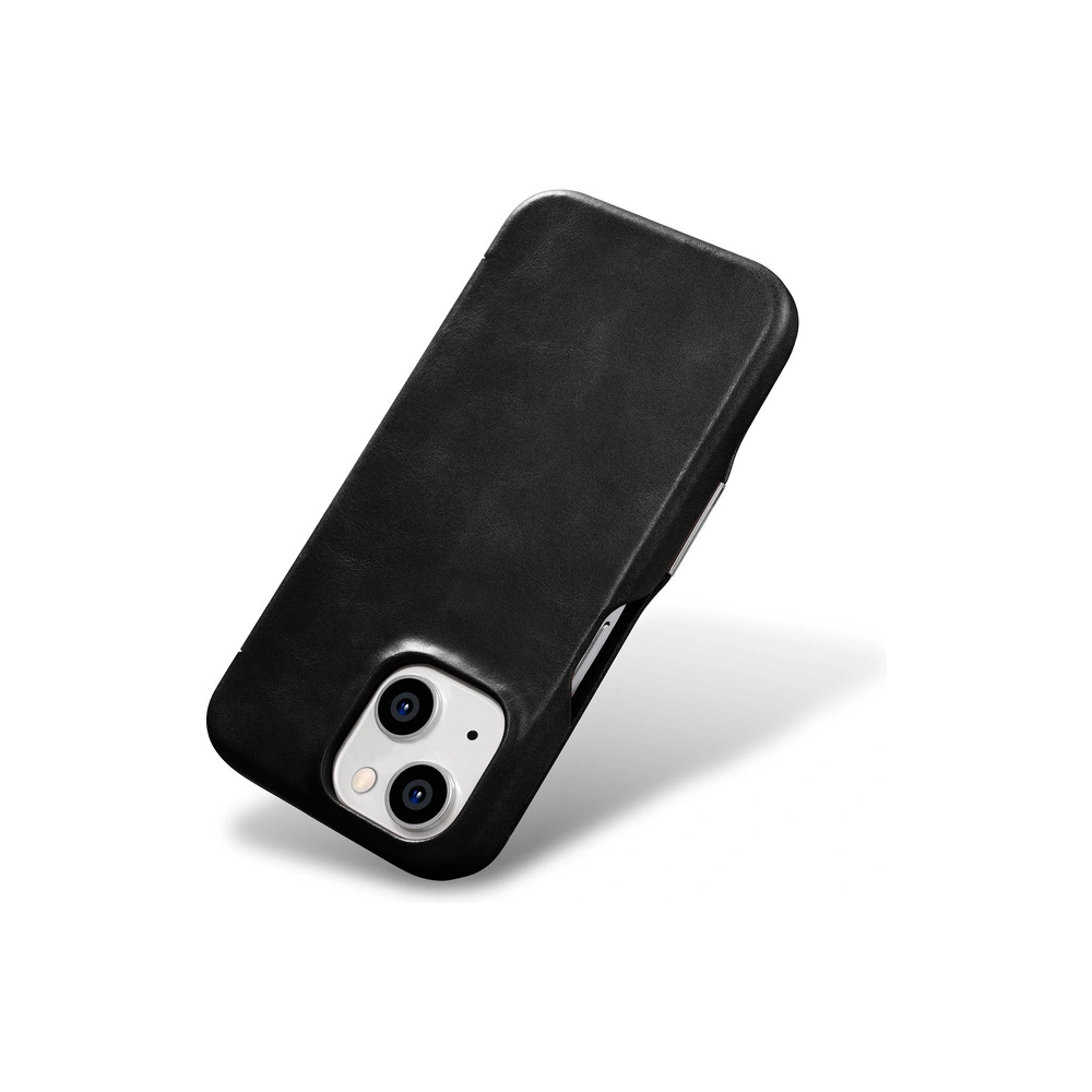 Etui iCarer Oil Wax Premium Leather MagSafe Apple iPhone 15 Plus / 14 Plus czarne
