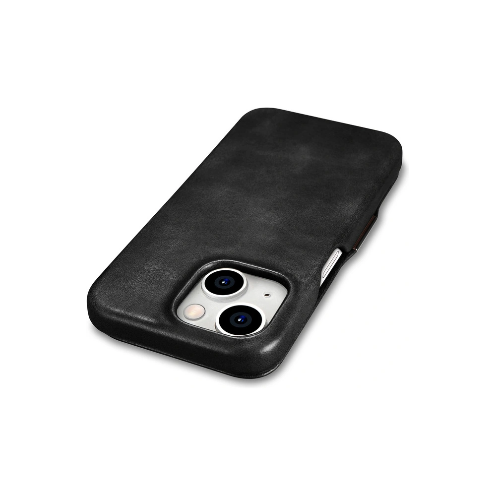 Etui iCarer Oil Wax Premium Leather MagSafe Apple iPhone 15 Plus / 14 Plus czarne