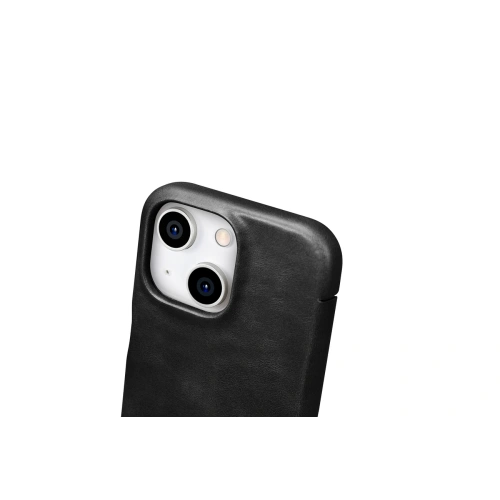 Kup Case iCarer Oil Wax Premium Leather MagSafe Apple iPhone 15 Plus / 14 Plus schwarz - ICR496 - {ean13} - Sklep Home Screen