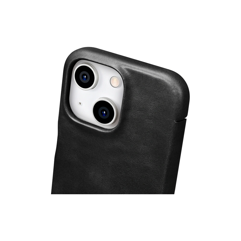 Etui iCarer Oil Wax Premium Leather MagSafe Apple iPhone 15 Plus / 14 Plus czarne
