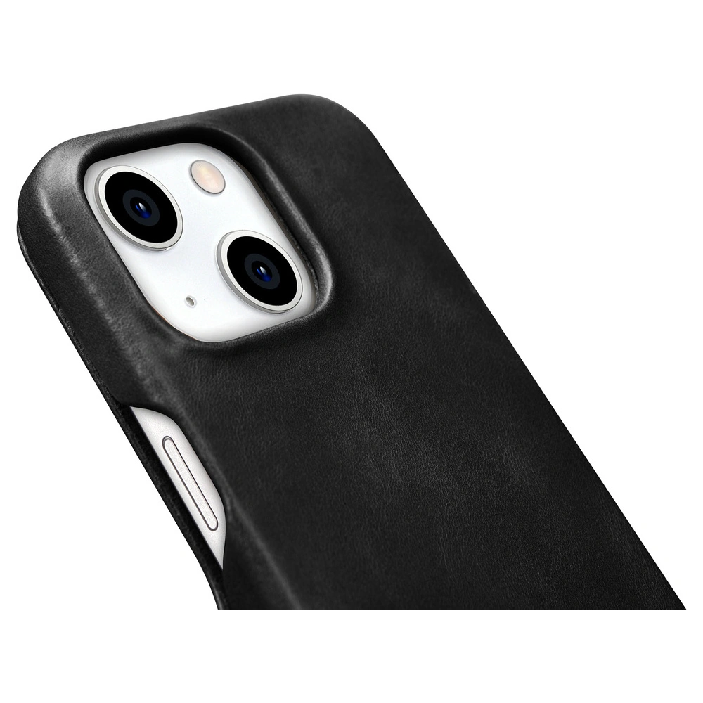 Etui iCarer Oil Wax Premium Leather MagSafe Apple iPhone 15 Plus / 14 Plus czarne