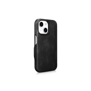 Kup Etui iCarer Oil Wax Premium Leather MagSafe Apple iPhone 15 černé - ICR498 - {ean13} - Sklep Home Screen