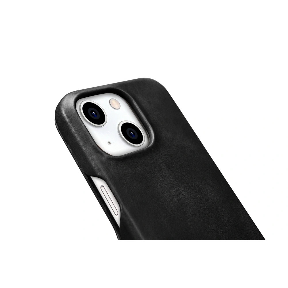 Etui iCarer Oil Wax Premium Leather MagSafe Apple iPhone 15 czarne