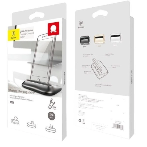 Buy Baseus Little Volcano Docking Station Lightning Port Silver Gold - BSU198GLD - {ean13} - Home Screen Store Europe