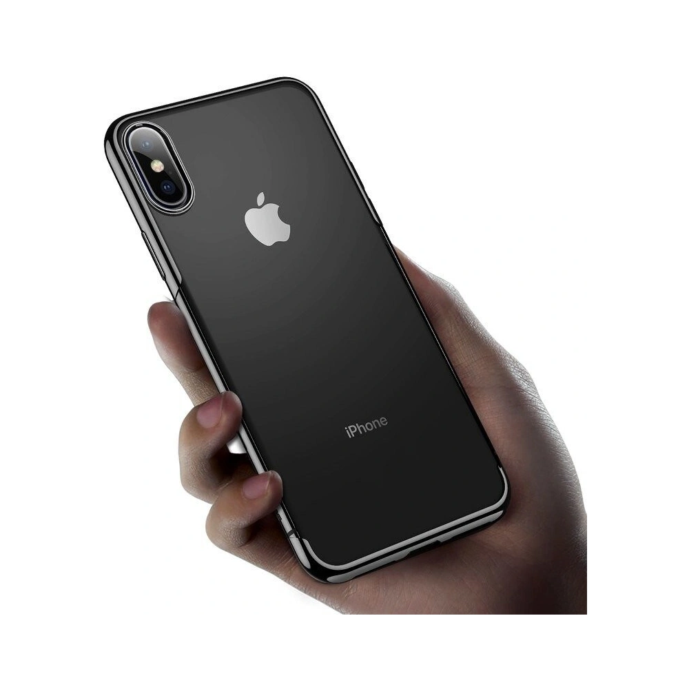 Przezroczyste etui Baseus Shining Case do iPhone X / XS (czarne)