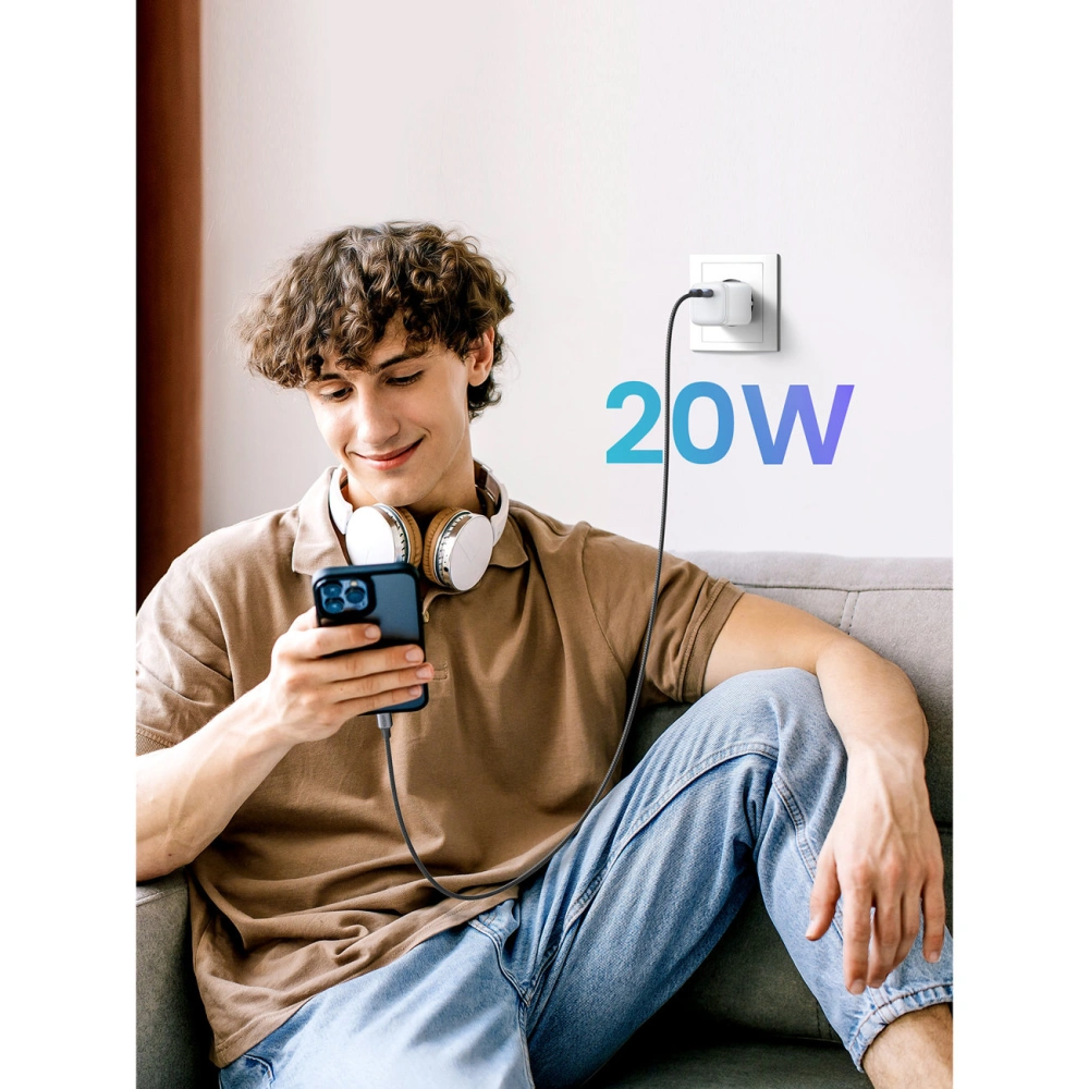 Ładowarka sieciowa UGREEN CD318 Nexode Mini 20W, USB-C, PD (biała)