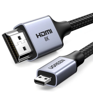 Kabel / przejściówka UGREEN HD164 micro HDMI do HDMI 2.1 8K 2m (szary)