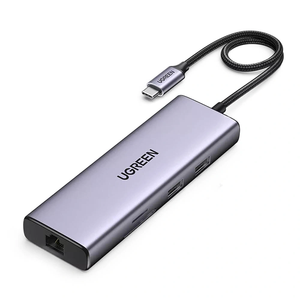 Adapter UGREEN CM511 Hub 5w1, USB-C do HDMI 1.4, 3xUSB-A , USB-C, PD, 100W (szary)