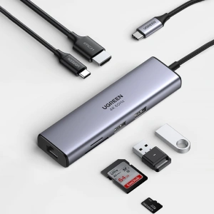 Kup UGREEN CM511 Hub 5in1 Adapter, USB-C zu HDMI 1.4, 3xUSB-A, USB-C, PD, 100W (grau) - UGR1678 - {ean13} - Sklep Home Screen