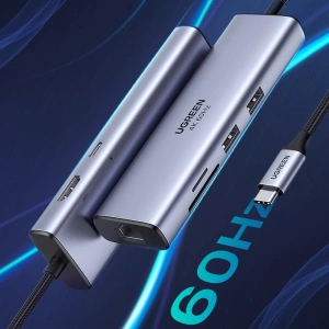 Kup UGREEN CM511 Hub 5in1 Adapter, USB-C zu HDMI 1.4, 3xUSB-A, USB-C, PD, 100W (grau) - UGR1678 - {ean13} - Sklep Home Screen