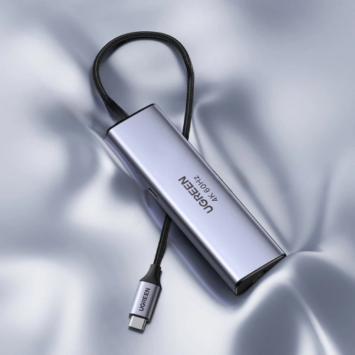 Kup UGREEN CM511 Hub 5in1 Adapter, USB-C zu HDMI 1.4, 3xUSB-A, USB-C, PD, 100W (grau) - UGR1678 - {ean13} - Sklep Home Screen