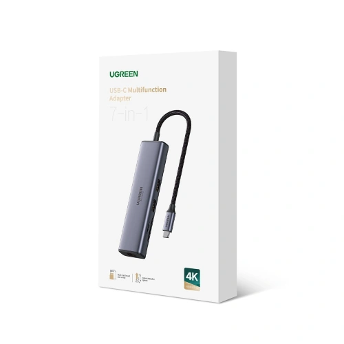 Kup UGREEN CM511 Hub 5in1 Adapter, USB-C zu HDMI 1.4, 3xUSB-A, USB-C, PD, 100W (grau) - UGR1678 - {ean13} - Sklep Home Screen