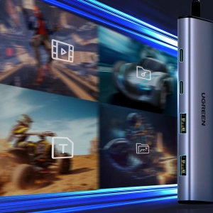 Adapter UGREEN CM473 Hub USB-C do 2xUSB-A, 2xUSB-C, 20 cm (szary)