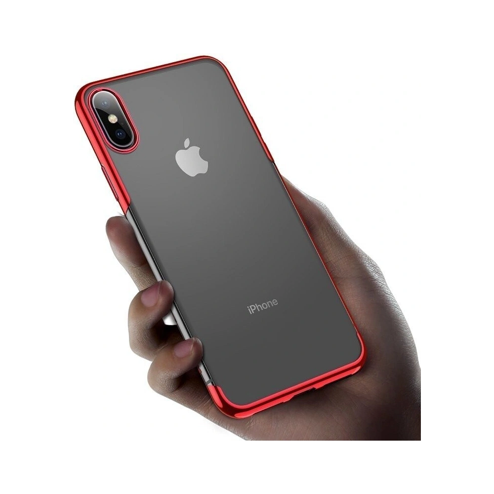 Przezroczyste etui Baseus Shining Case do iPhone X / XS (czerwone)