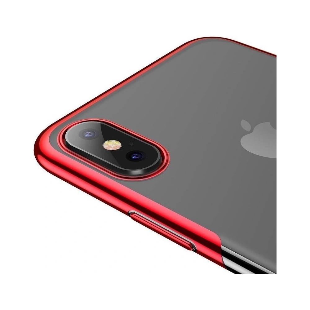 Przezroczyste etui Baseus Shining Case do iPhone X / XS (czerwone)