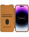 Etui z klapką Nillkin Qin Leather Pro z osłoną aparatu Apple iPhone 15 Pro Max barna