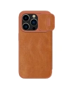 Buy Nillkin Qin Leather Pro with camera cover Apple iPhone 15 Pro Max brown - NLK1174 - {ean13} - Home Screen Store Europe