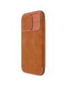 Buy Nillkin Qin Leather Pro with camera cover Apple iPhone 15 Pro Max brown - NLK1174 - {ean13} - Home Screen Store Europe