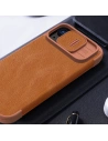 Buy Nillkin Qin Leather Pro with camera cover Apple iPhone 15 Pro Max brown - NLK1174 - {ean13} - Home Screen Store Europe