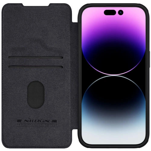 Kup Etui z klapką Nillkin Qin Leather Pro z osłoną aparatu Apple iPhone 15 Pro Max fekete - NLK1175 - {ean13} - Sklep Home Screen