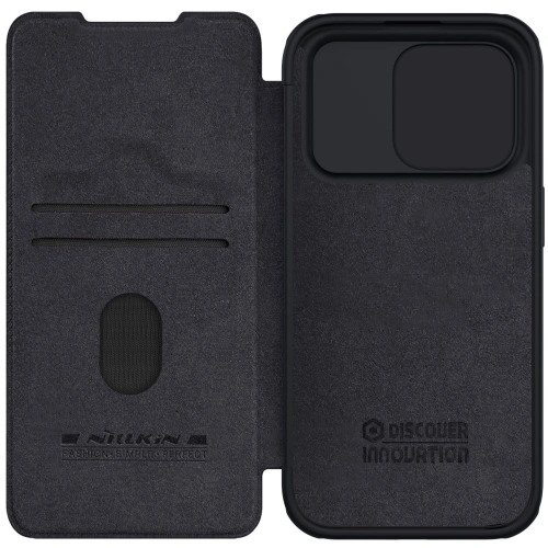 Kup Etui z klapką Nillkin Qin Leather Pro z osłoną aparatu Apple iPhone 15 Pro Max fekete - NLK1175 - {ean13} - Sklep Home Screen