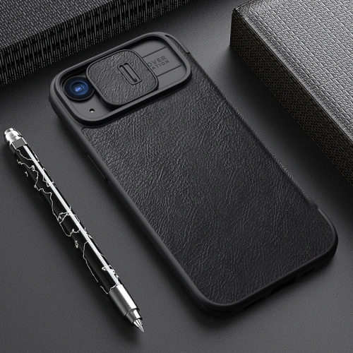 Kup Etui z klapką Nillkin Qin Leather Pro z osłoną aparatu Apple iPhone 15 Pro Max fekete - NLK1175 - {ean13} - Sklep Home Screen