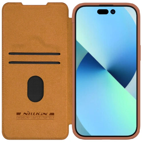 Kup Etui z klapką Nillkin Qin Leather Pro z osłoną aparatu Apple iPhone 15 Plus / 14 Plus hnědé - NLK1176 - {ean13} - Sklep Home Screen