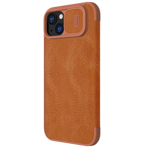 Kup Etui z klapką Nillkin Qin Leather Pro z osłoną aparatu Apple iPhone 15 Plus / 14 Plus hnědé - NLK1176 - {ean13} - Sklep Home Screen