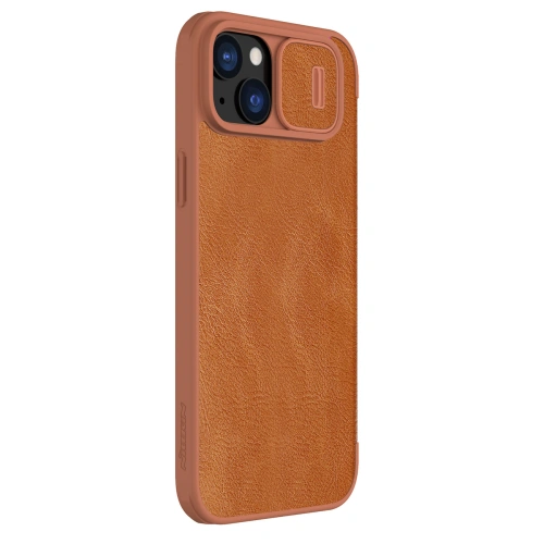 Kup Etui z klapką Nillkin Qin Leather Pro z osłoną aparatu Apple iPhone 15 Plus / 14 Plus hnědé - NLK1176 - {ean13} - Sklep Home Screen