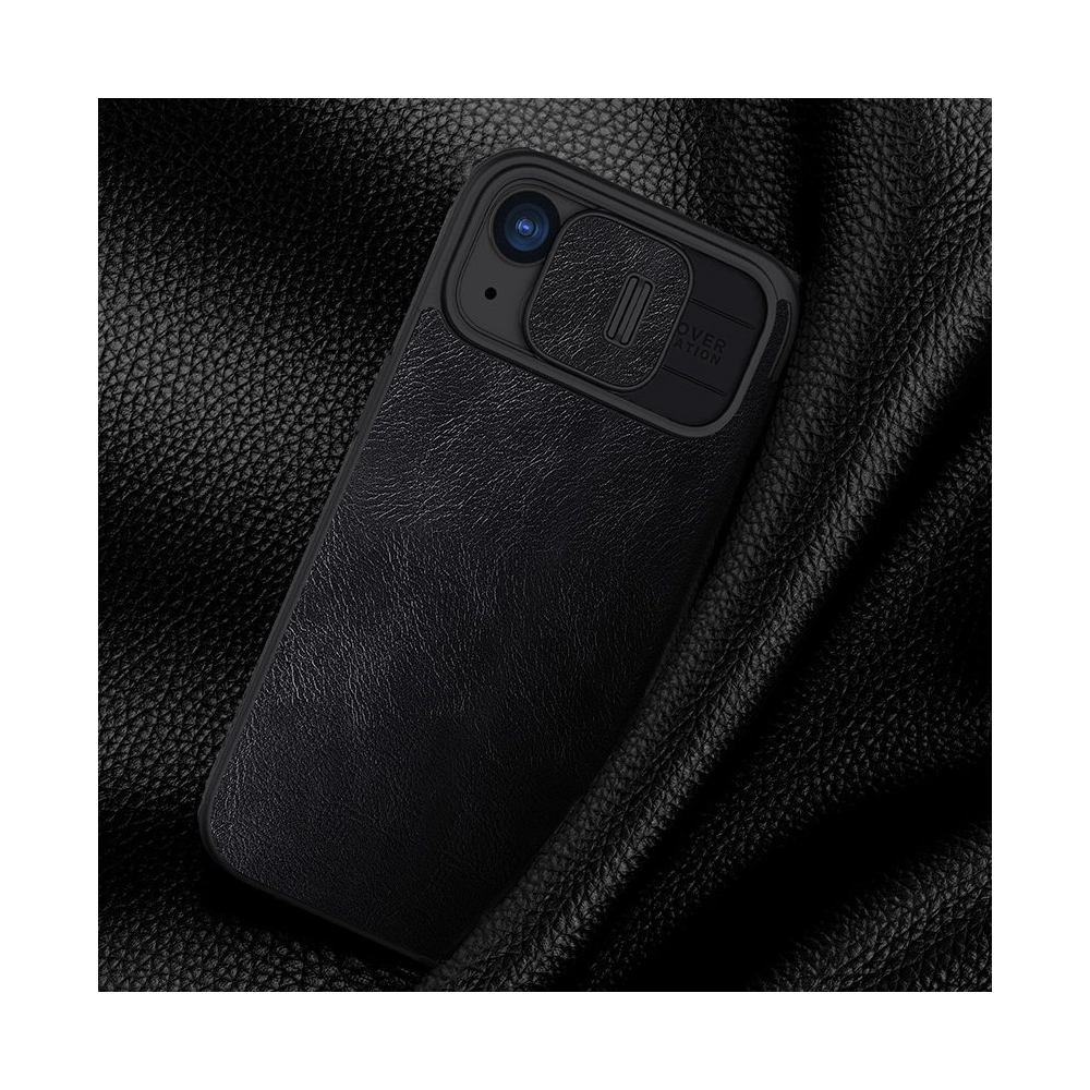 Etui z klapką Nillkin Qin Leather Pro z osłoną aparatu Apple iPhone 15 Plus / 14 Plus brązowe