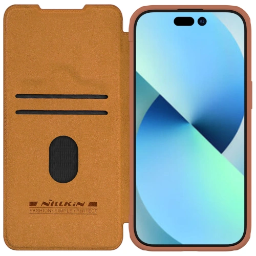 Kup Etui z klapką Nillkin Qin Leather Pro z osłoną aparatu Apple iPhone 15 hnědé - NLK1180 - {ean13} - Sklep Home Screen