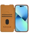 Etui z klapką Nillkin Qin Leather Pro z osłoną aparatu Apple iPhone 15 brązowe