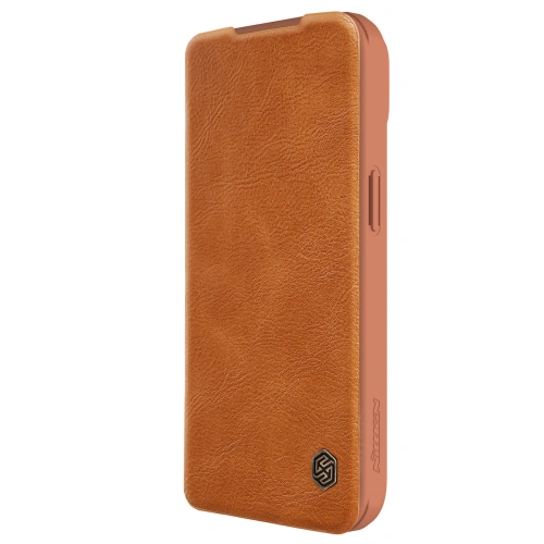 Kup Etui z klapką Nillkin Qin Leather Pro z osłoną aparatu Apple iPhone 15 brązowe - NLK1180 - {ean13} - Sklep Home Screen