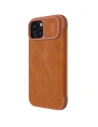 Kup Etui z klapką Nillkin Qin Leather Pro z osłoną aparatu Apple iPhone 15 brązowe - NLK1180 - {ean13} - Sklep Home Screen