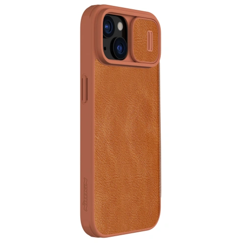 Kup Etui z klapką Nillkin Qin Leather Pro z osłoną aparatu Apple iPhone 15 brązowe - NLK1180 - {ean13} - Sklep Home Screen