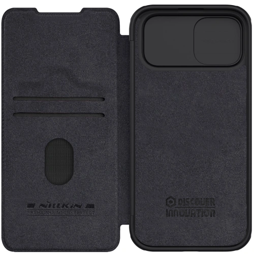 Kup Etui z klapką Nillkin Qin Leather Pro z osłoną aparatu Apple iPhone 15 fekete - NLK1181 - {ean13} - Sklep Home Screen